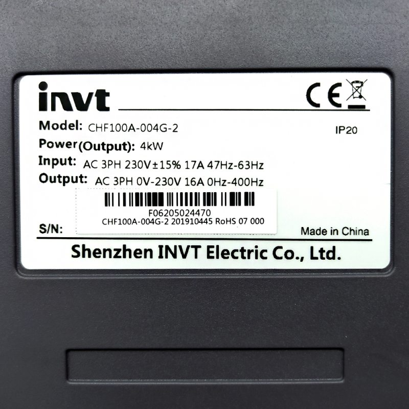 Frequenzumrichter für Fördermotor CHF100A-004G-2 62030010004 für Kantenanleimmaschine