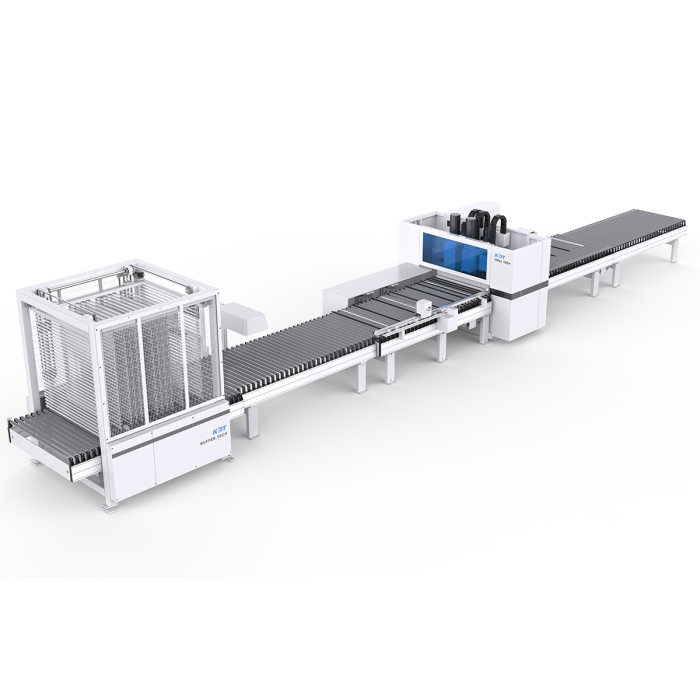 Automatische Bohranlage auf Basis des CNC-Bohr- und Fräszentrums KD-612KHSA mit Werkstückpuffer
