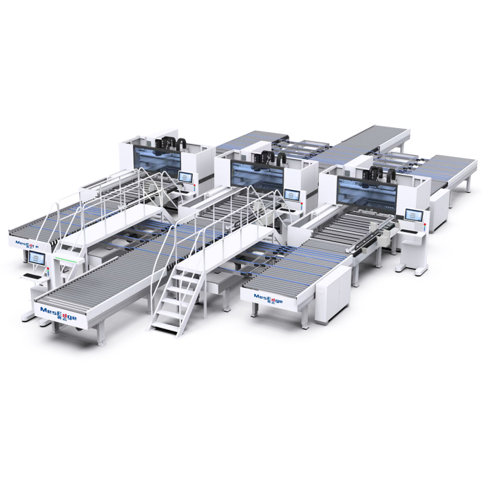 Automatische Bohr- und Fräslinie KDT Line-3 auf Basis der CNC-Bohr- und Fräszentren KD-612KHSA