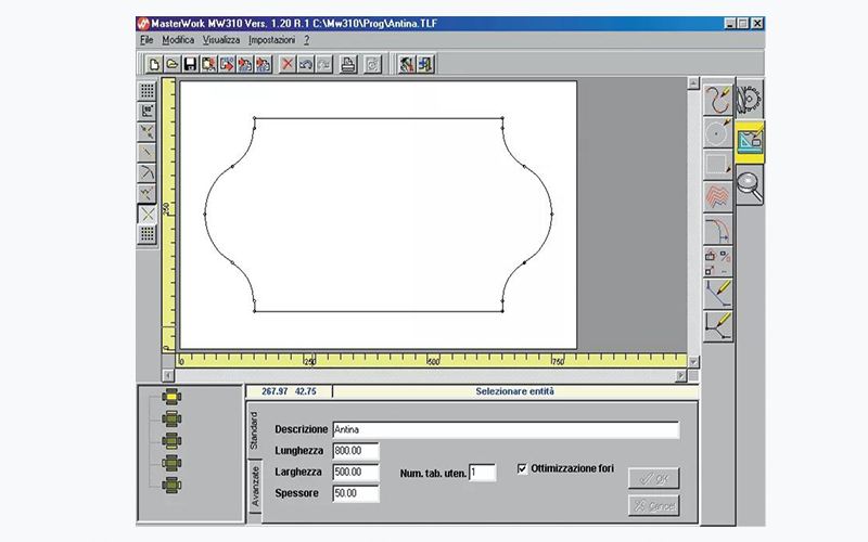 Benutzeroberfläche der MASTERWORK-Software für grafische Programmierung