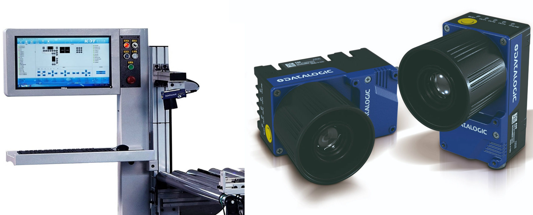 Maschinenbedienfeld mit Barcode-Lesesystem