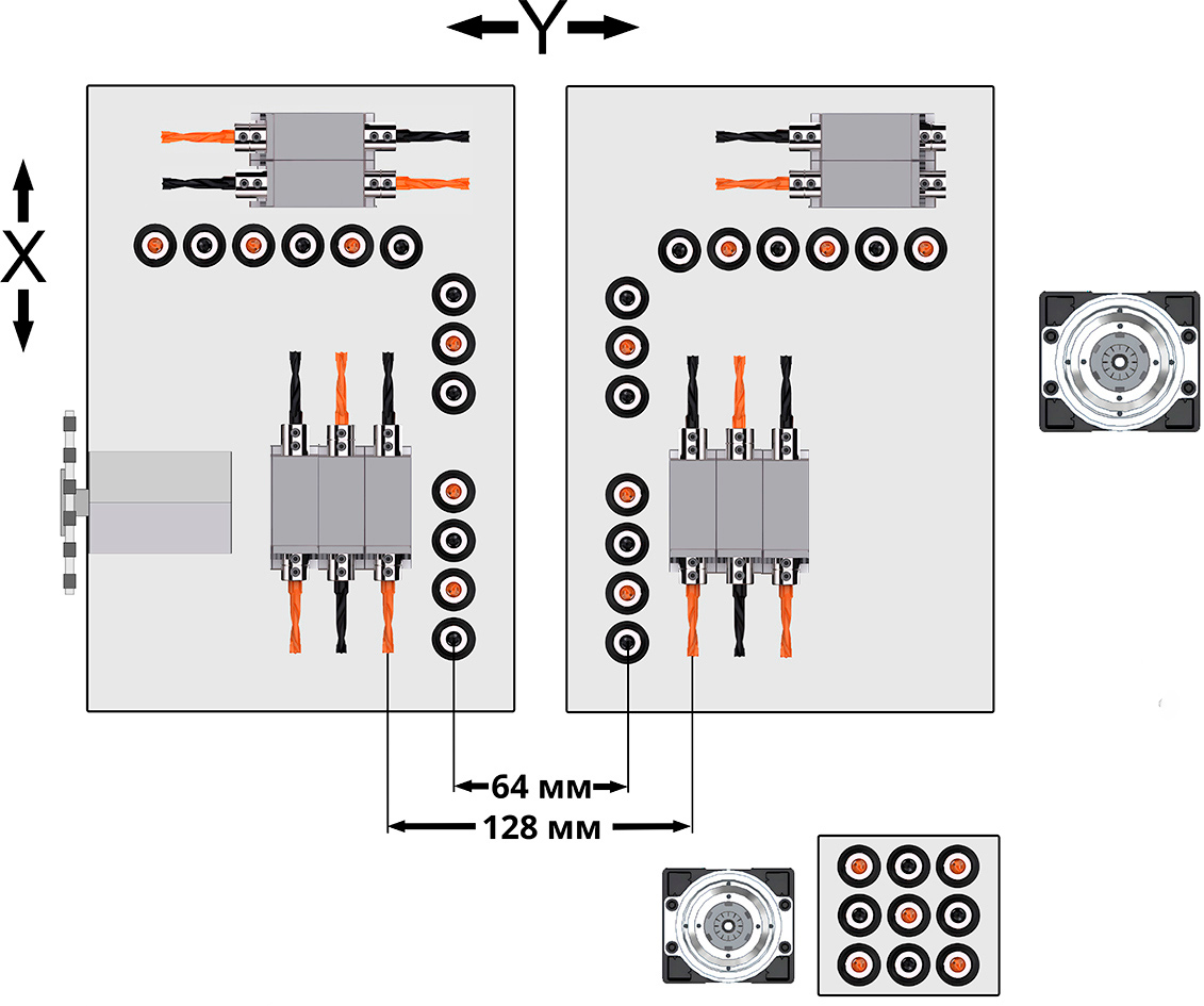 Diagramm der Bohrköpfe KDT KD-612NHSA